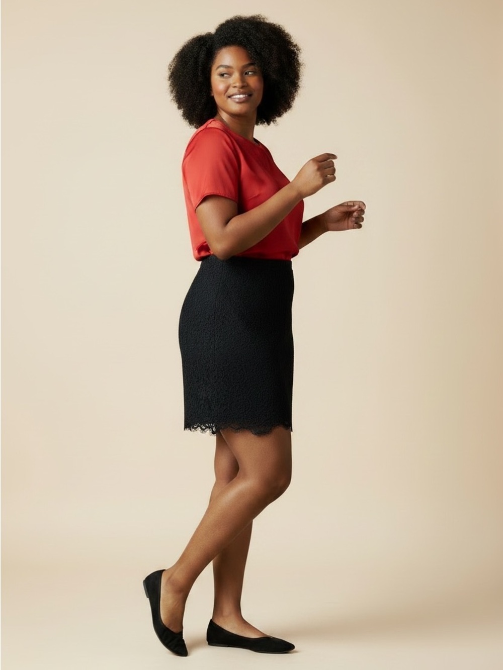 J. Crew Black Lace Skirt with Scalloped Hem
